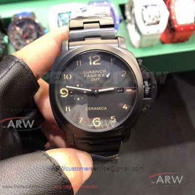 Replica Panerai Tuttonero Luminor 1950 GMT 44mm Automatic Watch - PAM00438 